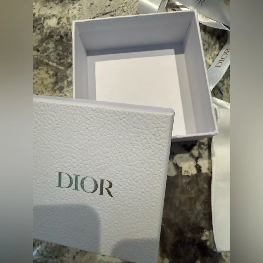 DIOR Cosmetic Bag with Gold Logo and Small Gift Box NWOT